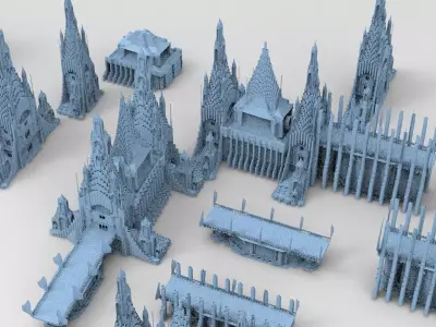Wizarding Cathedral Kit bash 1 3D model