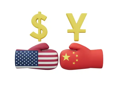 USA VS China Trade War Icon v1 001 Low-poly 3D model