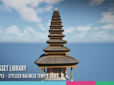 Pura Temple Stylized Balinese Temple Asset 3D model