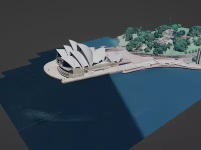 Sydney Opera House 3D Unpolished Scan Single Material 3D model