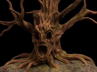 tree fantasy druid 3D model