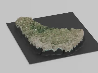 Barbados Map Country Low-poly 3D model