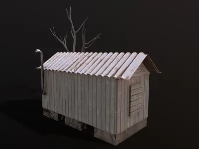 Wooden Cabin  Low-poly 3D model