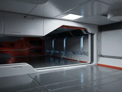 Moon Base Scan Room Low-poly 3D model