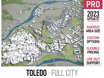 Toledo - Spain Low-poly 3D model