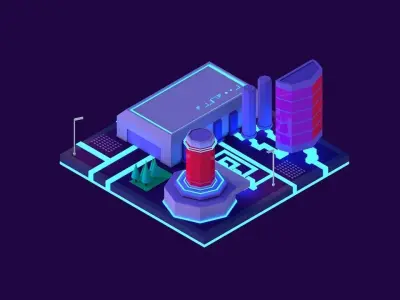 Cartoon Low Poly Sci-Fi Space City Pack Low-poly 3D model
