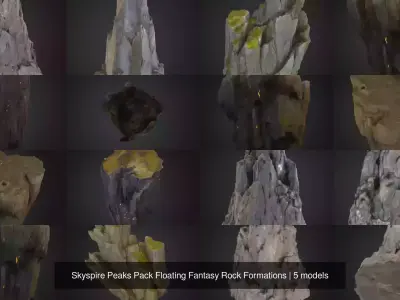 Skyspire Peaks Pack Floating Fantasy Rock Formations Texture