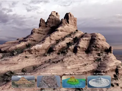 Bell Rock Multipurpose 3D Terrain Model 3D model