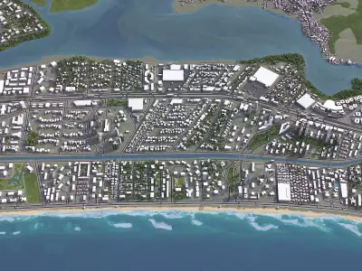 Barra da Tijuca - 3D City Model Low-poly 3D model