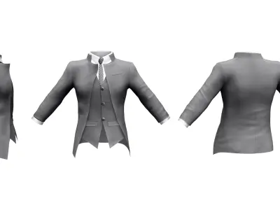 Mens Futuristic Blazer Low-poly 3D model