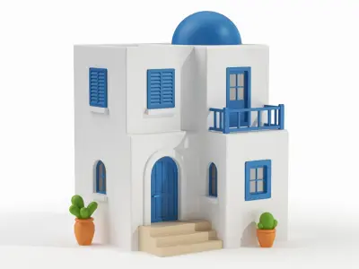  Ethnic Cartoonish Houses 3D Bundle 