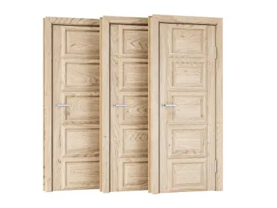 Wooden Door Set V6  3D model