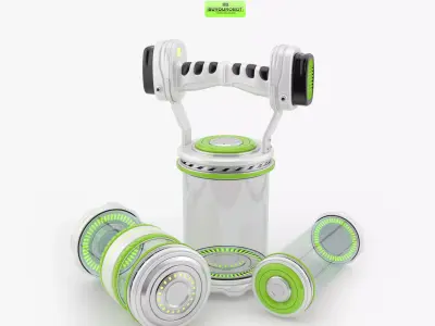 Container futuristic water bottle 3D model