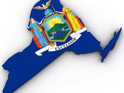 New York Political Map 3D model