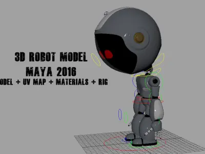 Full Body Rigged Robot Model Low-poly 3D model