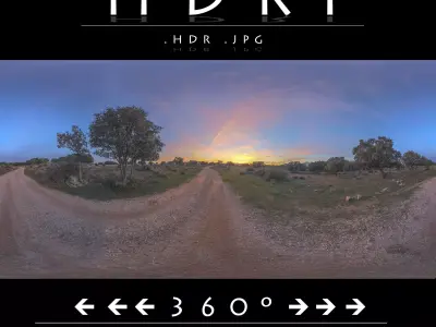 HDR DIRT ROAD SUNSET Low-poly 3D model