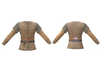 Full Viking Medieval Male Outfit Costume Wear Low-poly 3D model