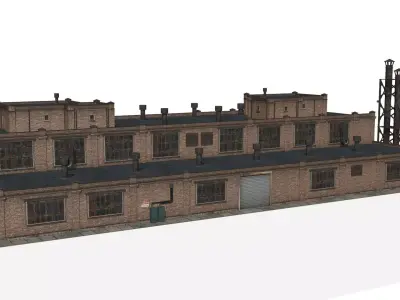old industrial building Low-poly 3D model from CGTrader