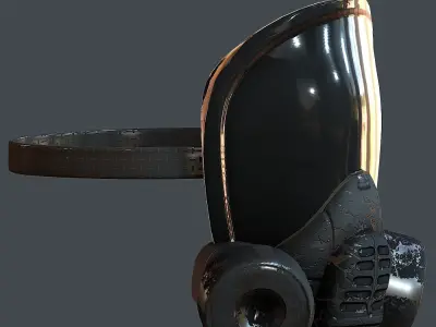Gas mask helmet 3d model scifi Low-poly Low-poly 3D model Low-poly 3D model 48