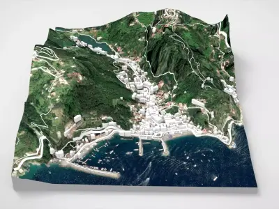 Cityscape Amalfi Italy 3D model