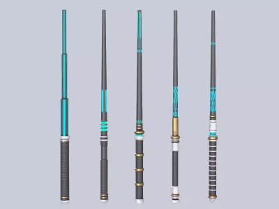 Sci fi baston collection 3D Model Pack