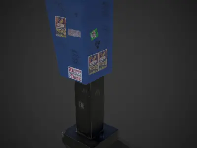 Phonebooth Low-poly 3D model pay phone Low-poly 3D model