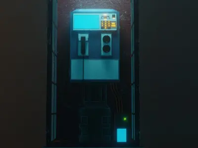 Sci-Fi Phone Booth  3D model