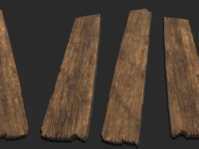 Wooden Plank Pack 21in1 Low-poly 3D model