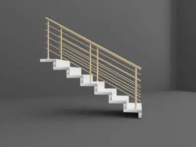 Stairs staircase gold Free 3D model