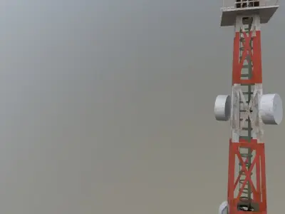 Prague Comm Tower Low-poly 3D model