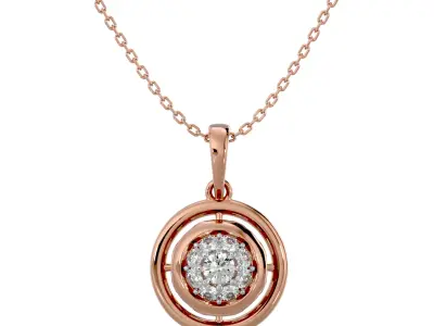 Light Minimalist Diamond Ring Earrings Pendant Set 3D print model