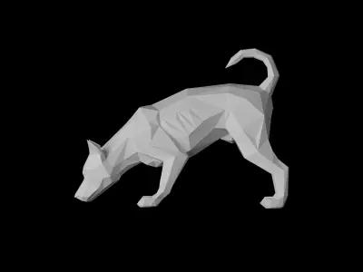 dog sculpture print model model nose close to floor 3D print model