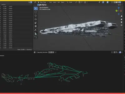 Procedural Starship Spaceship Generator Low-poly 3D model