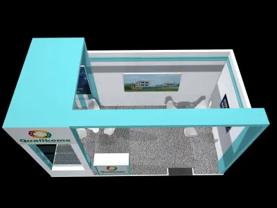 6x3 meter 2 side open exhibition stand  3D model