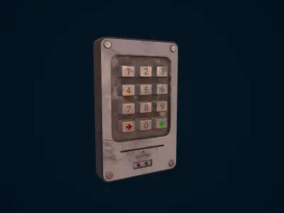 Keypad Lock Low-poly 3D model