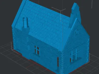 Old school building HO scale resin 3D printing 3D print model