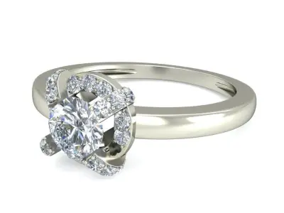 Women Wedding Engagement Ring 3D print model 2
