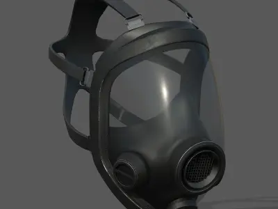 Gas mask helmet safety isolated plastic  Low-poly 3D model