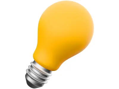 3D lamp icon on white background 3D model