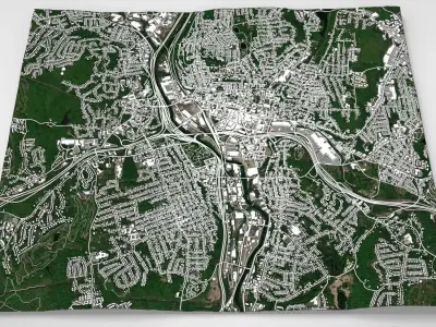 Cityscape Waterbury Connecticut United States 3D model