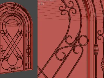 Forged Iron Gate 01 - PBR - 4k - Unwrapped 3D model