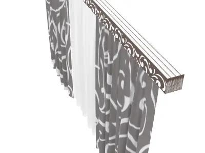Model curtains and tulle Low-poly 3D model