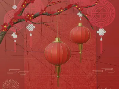 Chinese Lantern 3D Model 3D model