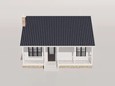 Cabin Style House Low-poly 3D model