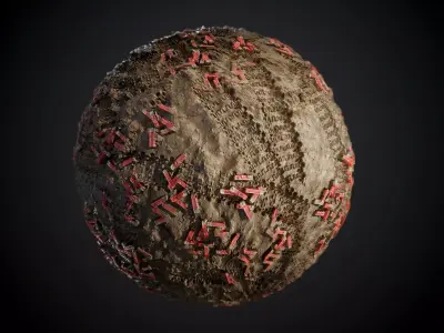 Sand Mud Dirt Soil Damaged Shotgun Shells Seamless PBR Texture Texture