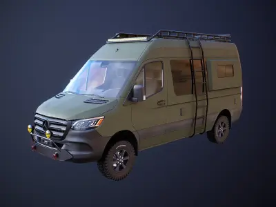  Mercedes Sprinter 4x4 Overlan Camper Military Green 