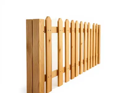 Classic Wooden Fence model pack Low-poly 3D model purchase