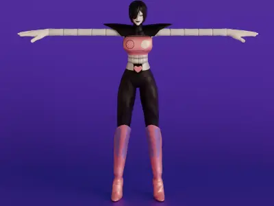 CyberLynx Rigged 3D Feline Cyborg Avatar for VRChat Low-poly 3D model