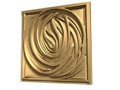3D Printed Gold Foil Textured Decor Set - Ornamental Wall Panel  3D print model