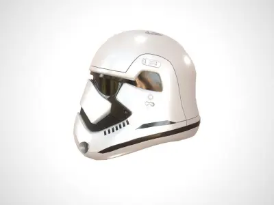 Star Wars Stormtrooper Helmet - White Plastic Low-poly 3D model